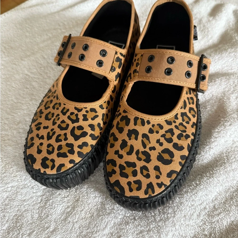 Vans Mary Jane Creeper Shoe Grunge Core Tan Leopard - Picture 3 of 7